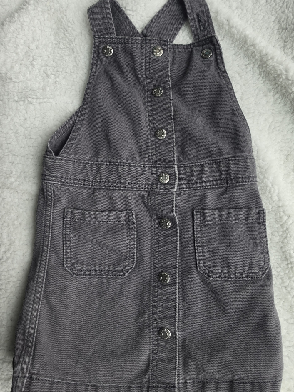 Old Navy Gray Button-Front Overall Dress